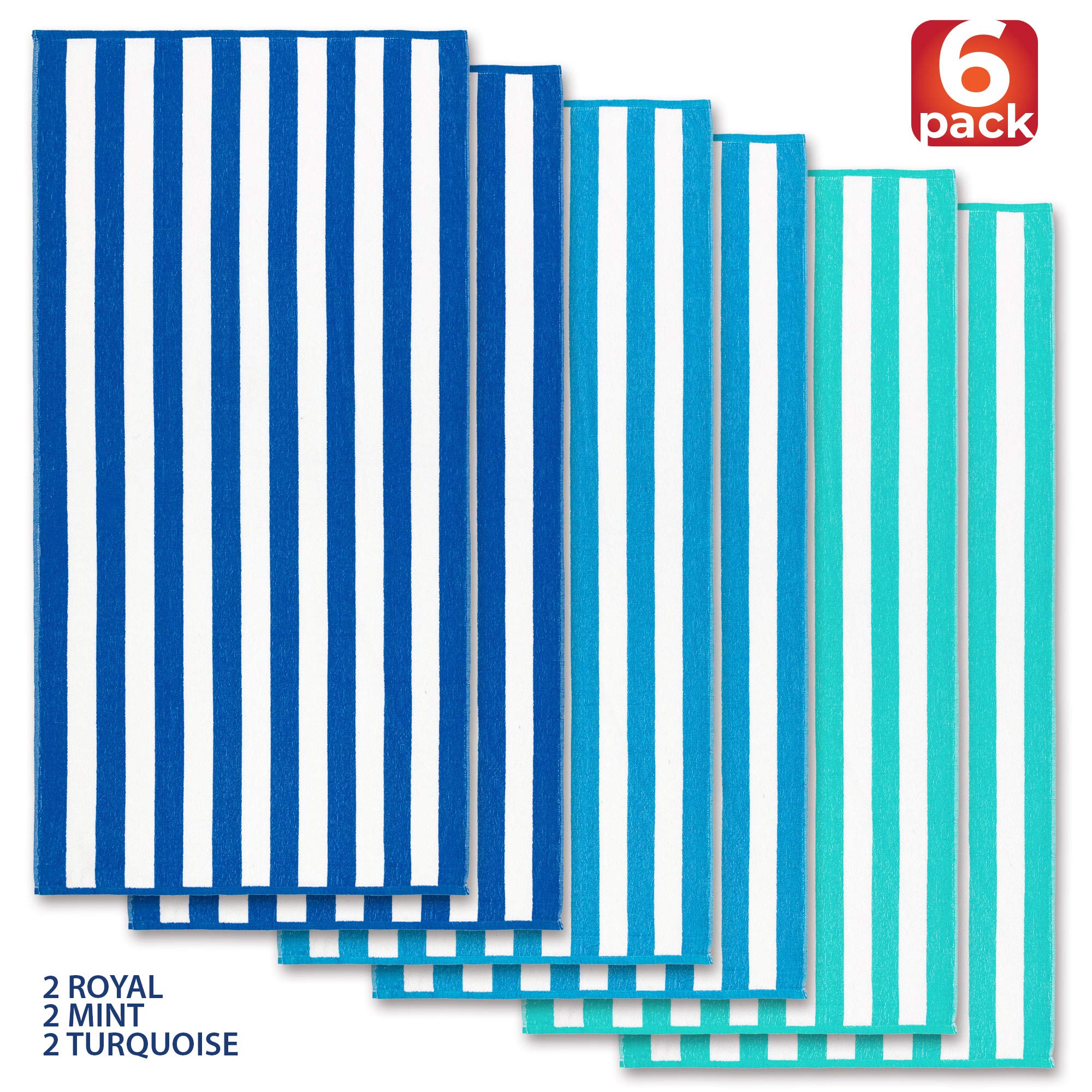 Beachland Classic Cabana Stripe towel folded for compact travel and packing.