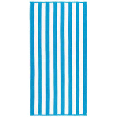 Beachland Classic Cabana Stripe towel on the beach for quick drying.