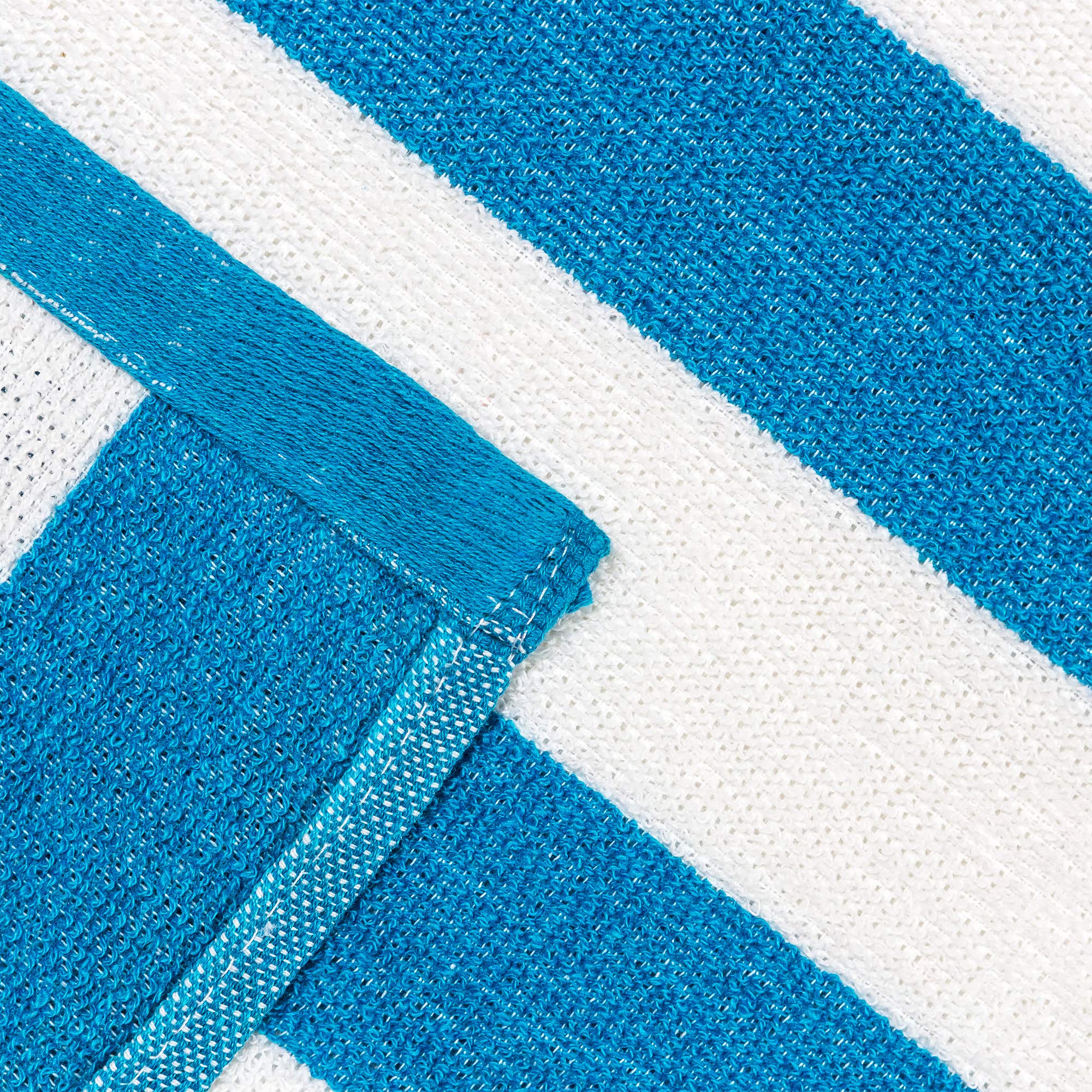Beachland Classic Cabana Stripe towel print detail with vibrant color.