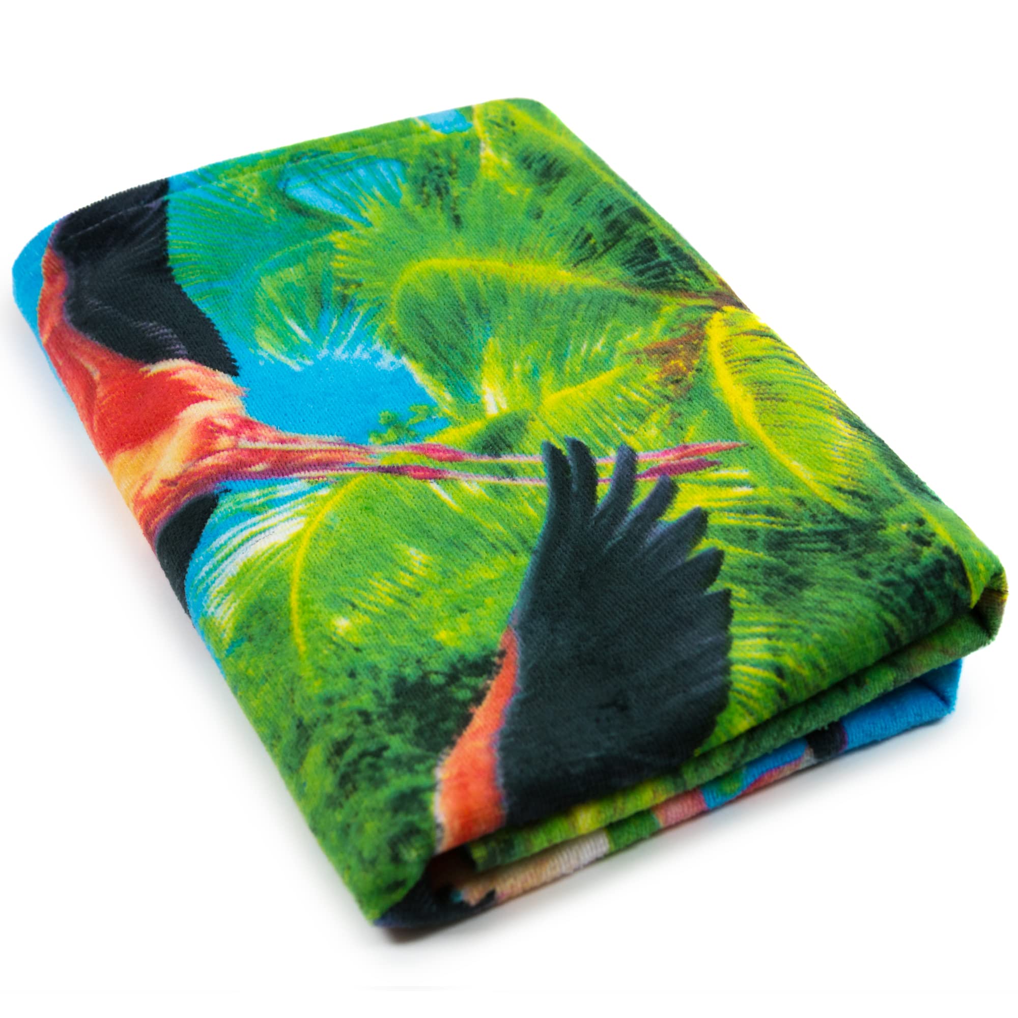 Beachland Florida Flamingo towel print with sun-resistant colors