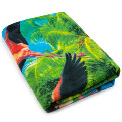 Beachland Florida Flamingo towel print with sun-resistant colors