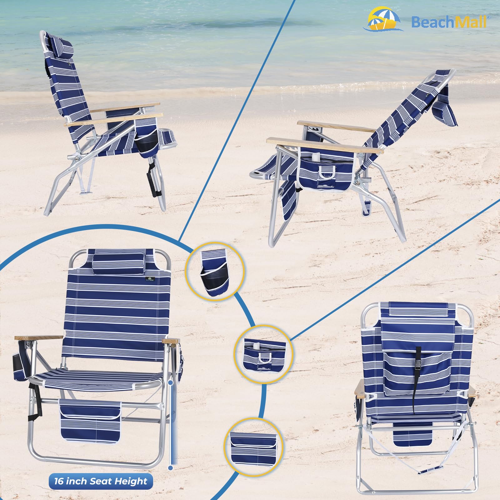 BeachMall aluminum frame with reinforced steel ensures durable, rust-resistant support