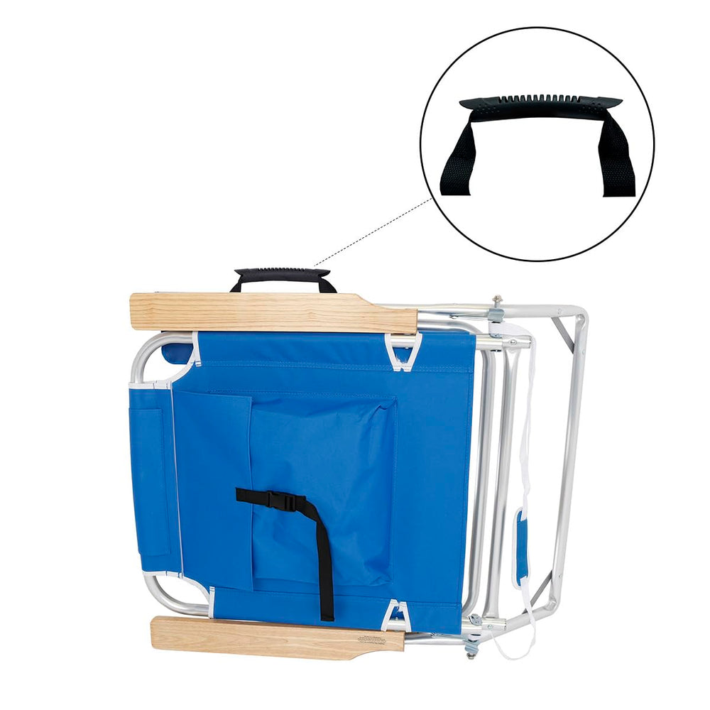 BeachMall Big Jumbo chair drink holder and storage pouch keep essentials nearby.
