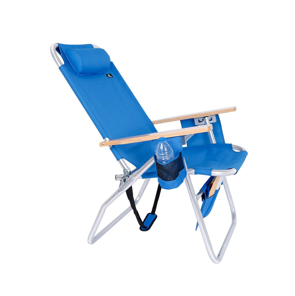 BeachMall wood armrests coated for marine-grade durability against sand and salt.
