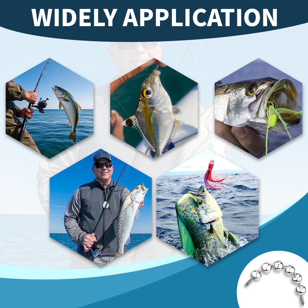 Bead chain swivel used in saltwater fishing