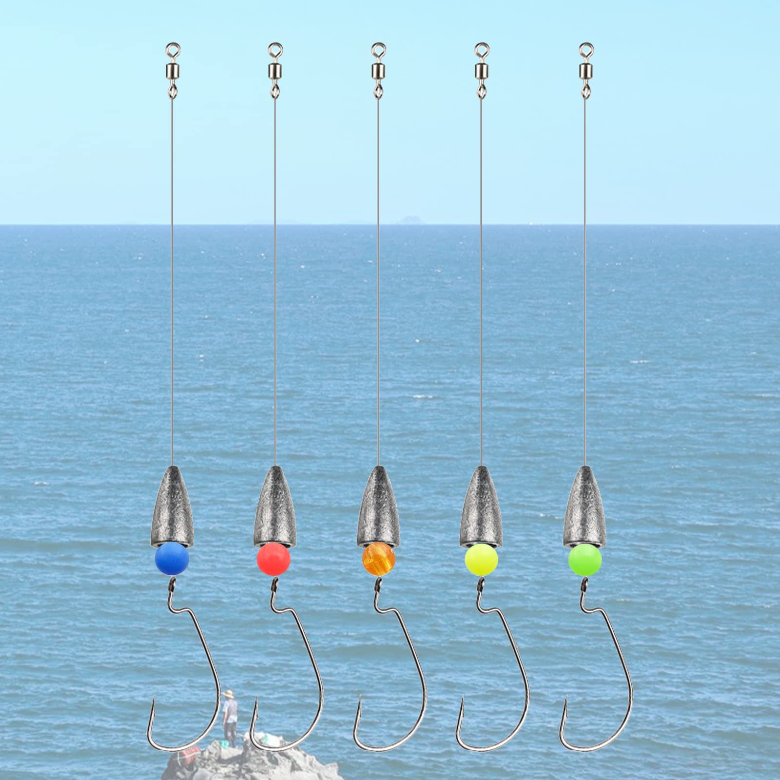 Beads used on fishing hooks and lines for attraction