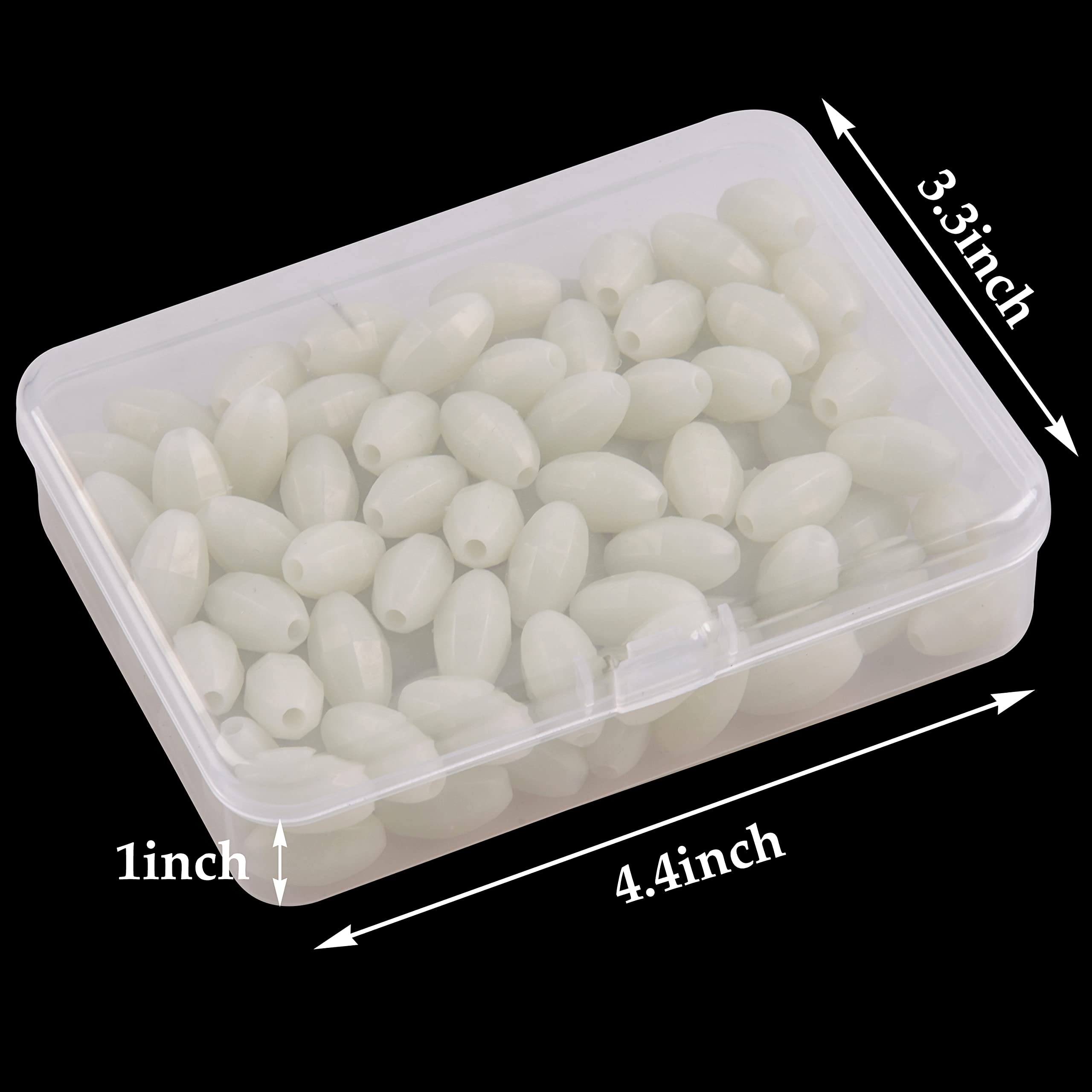 Beads used on lures and hooks for night fishing
