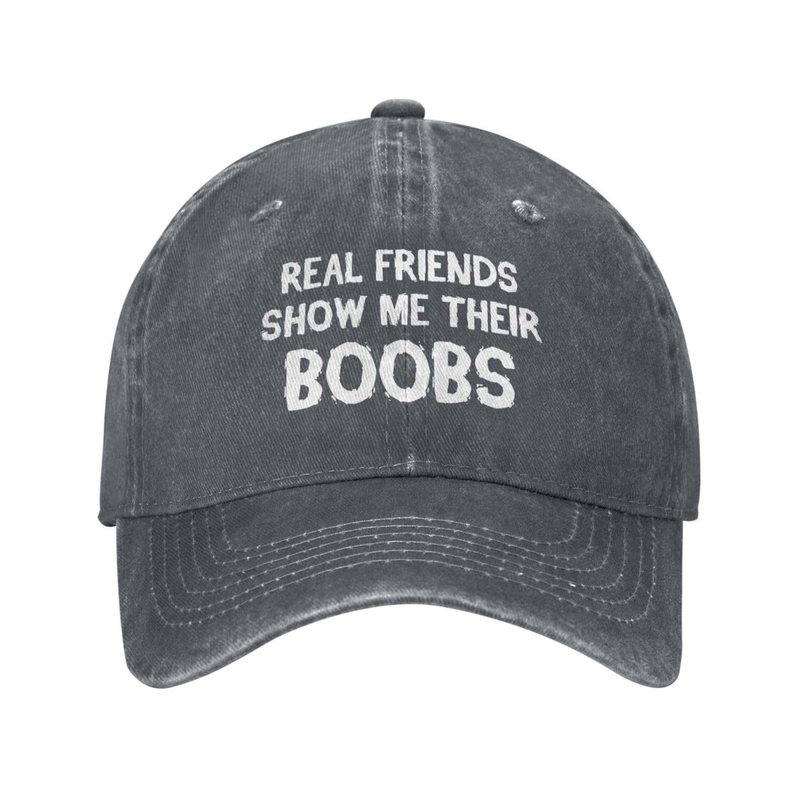 Beafoliya funny hat with real friends boobs graphic for casual wear