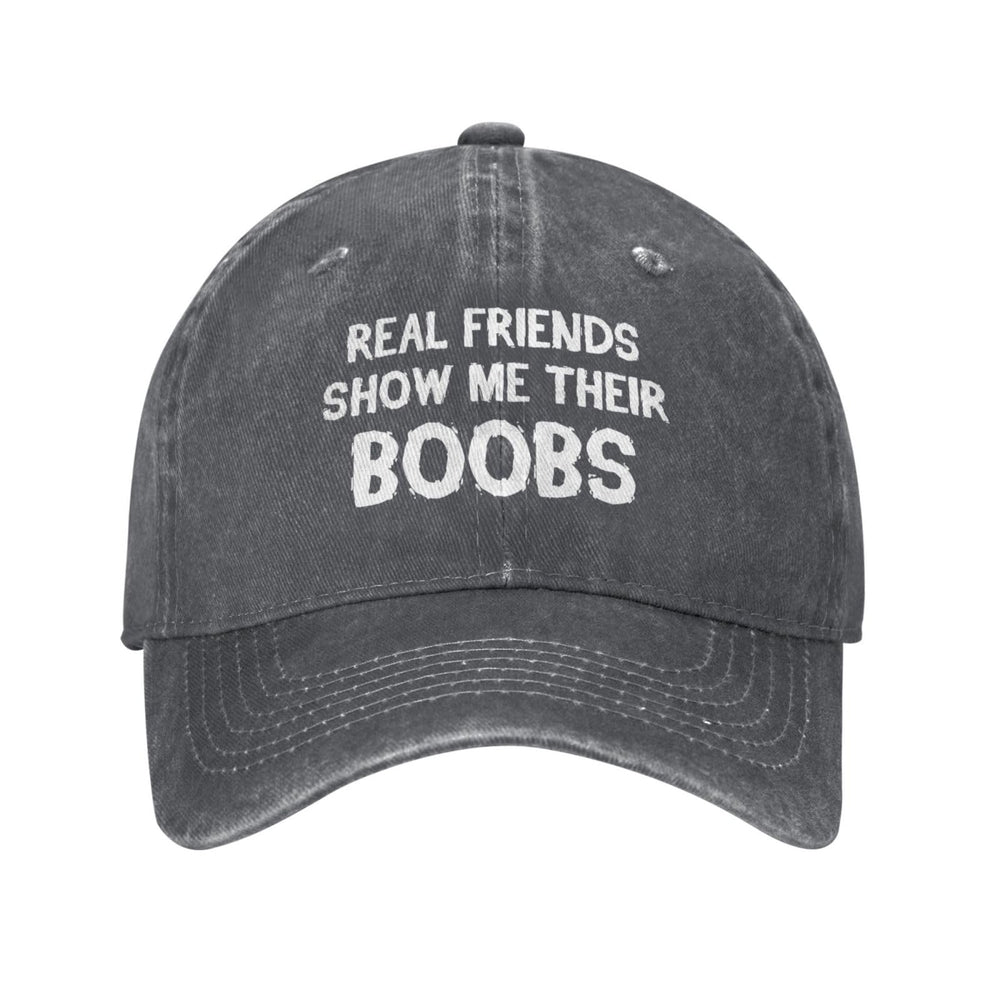 Beafoliya funny hat with real friends boobs graphic for casual wear