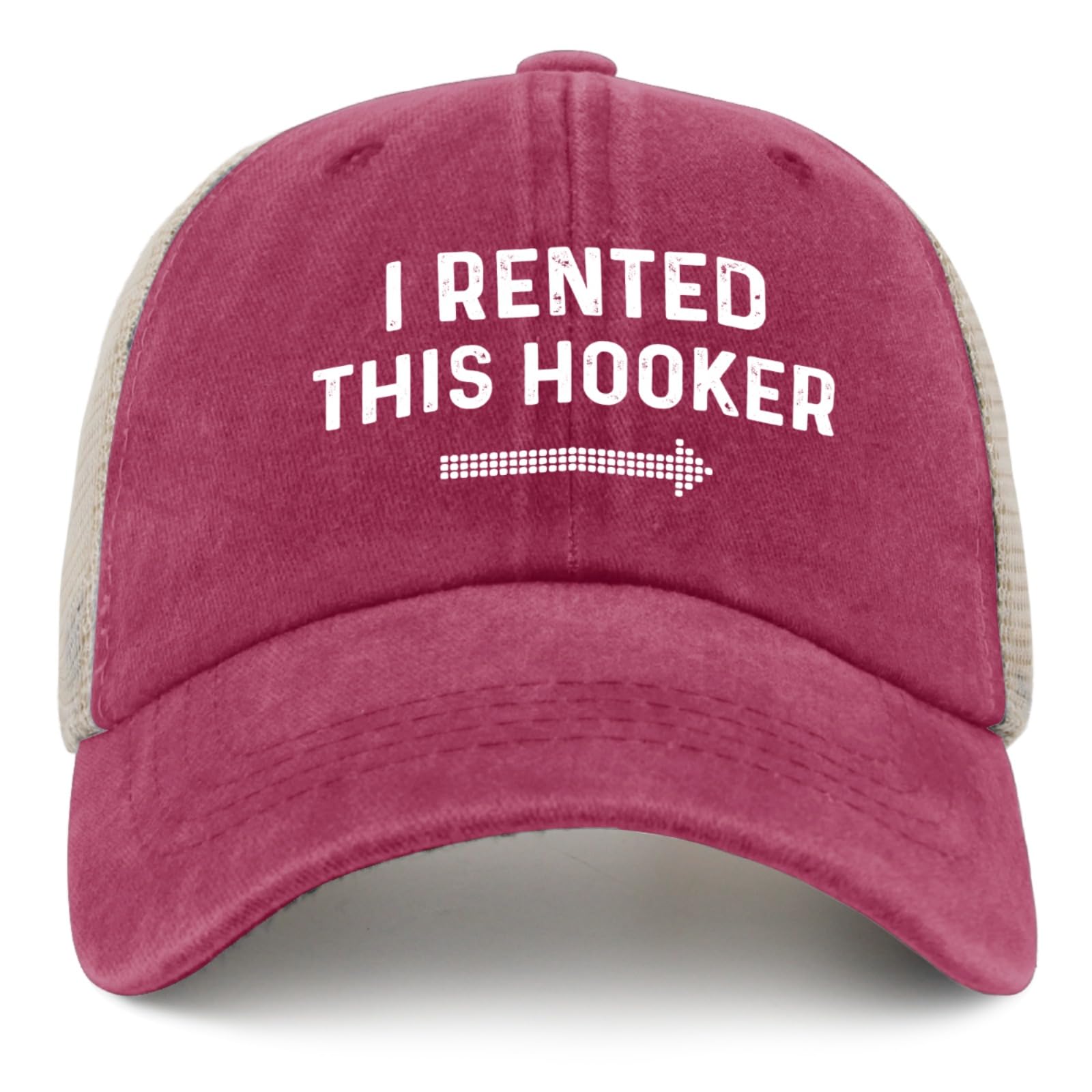 Beafoliya Hooker Hat contrast stitching in Rose Red, adds visual detail.