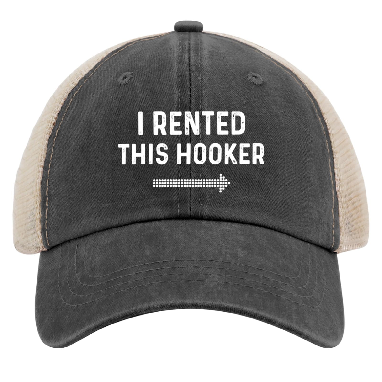 Beafoliya Hooker Hat front view with vintage washed denim and breathable mesh.