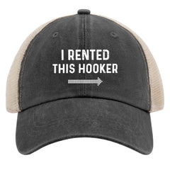 Beafoliya Hooker Hat front view with vintage washed denim and breathable mesh.