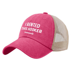 Beafoliya Hooker Hat side view in Rose Red, adds edgy retro flair to any outfit.
