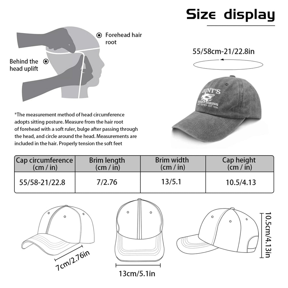 Beafoliya Quints Shark Fishing Amity Island hat back strap for adjustable fit.