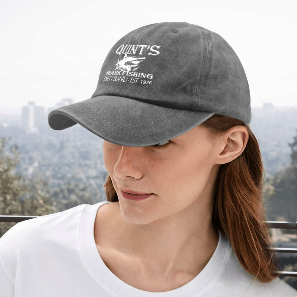 Beafoliya Quints Shark Fishing Amity Island hat mesh detail for airflow.