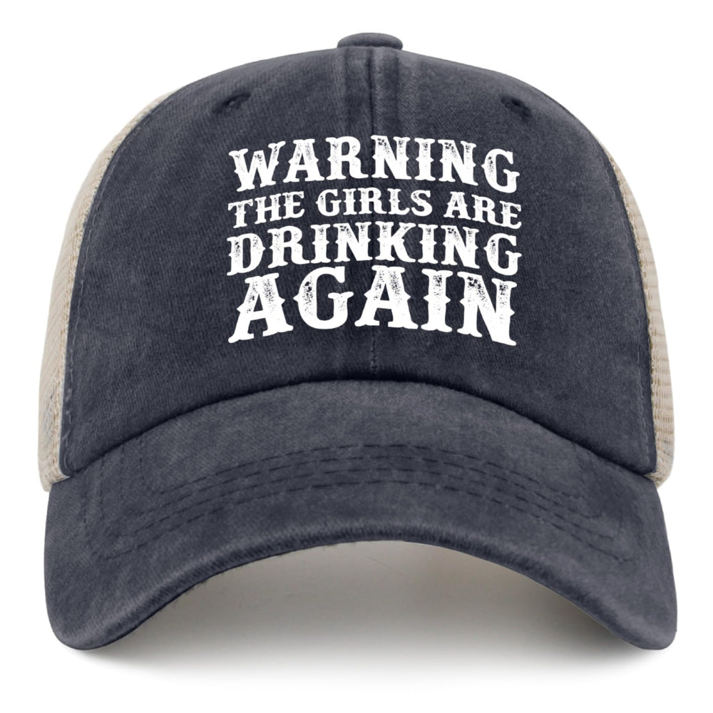 Beafoliya warning girls are drinking again hat, side view, versatile casual wear