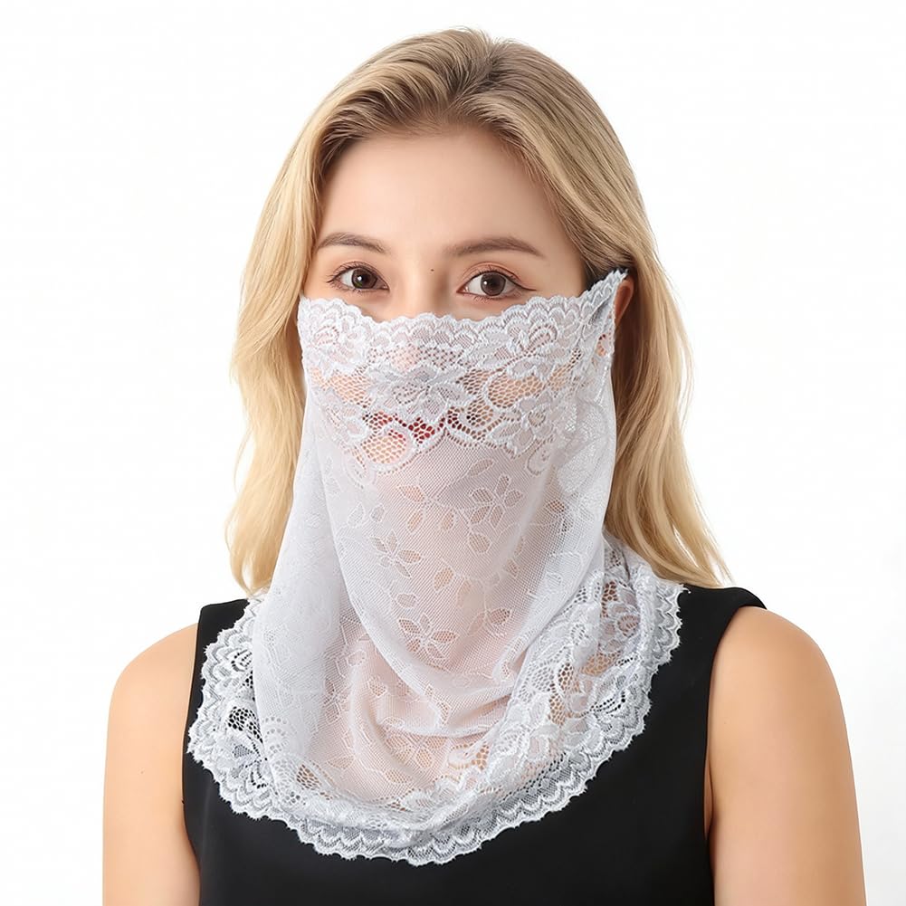 BEAMARKER white and gray scarves pair with casual summer outfits