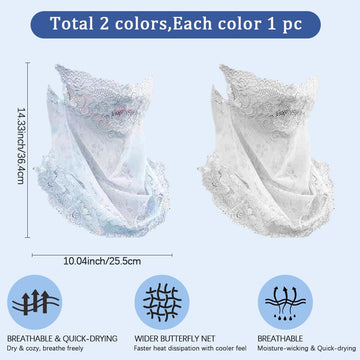 BEAMARKER lace sun protection scarf gray lightweight fit for daily wear