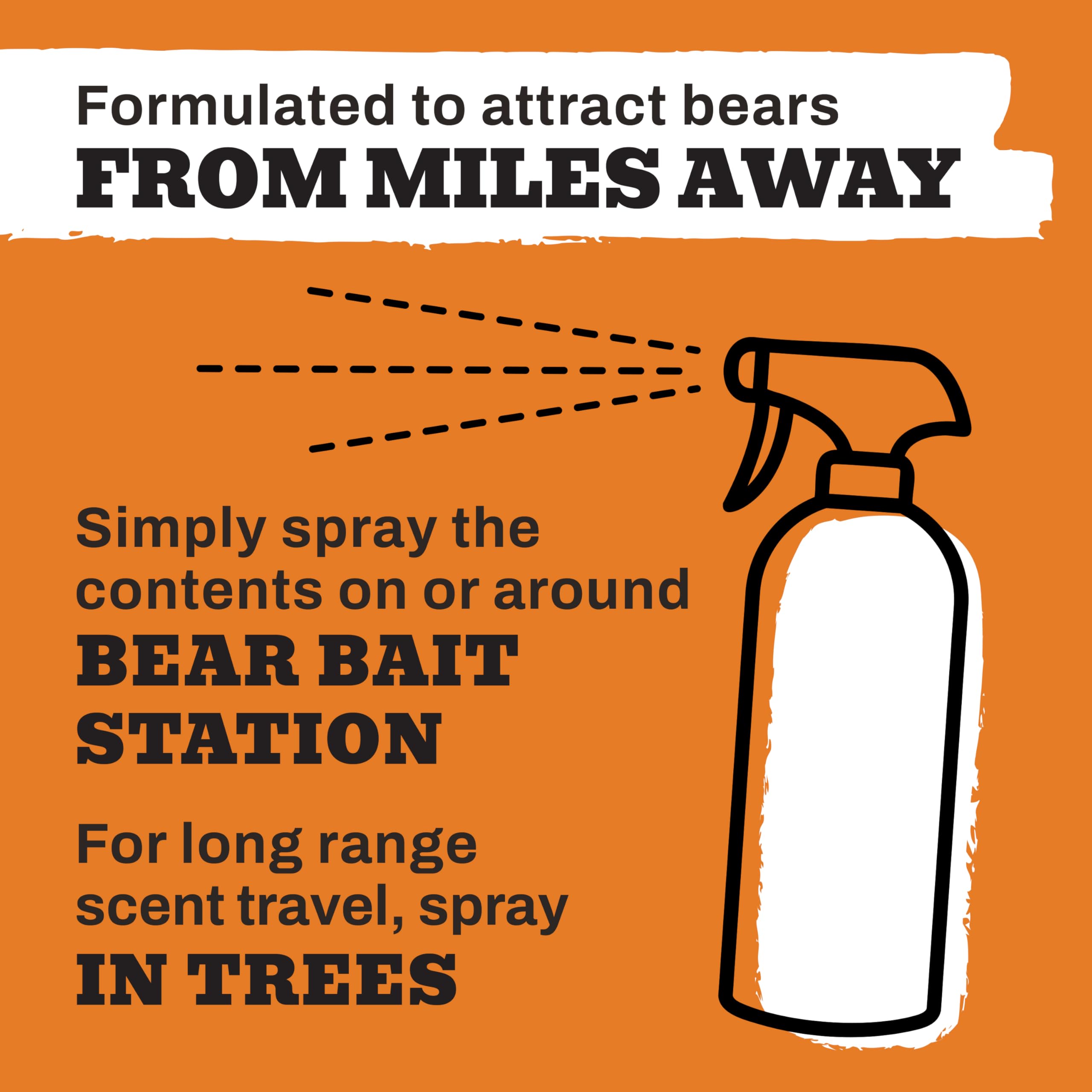 Easy spray application around bear bait site