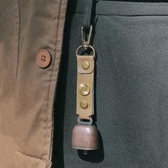 Bear Bell carabiner clip keeps it secure during treks.