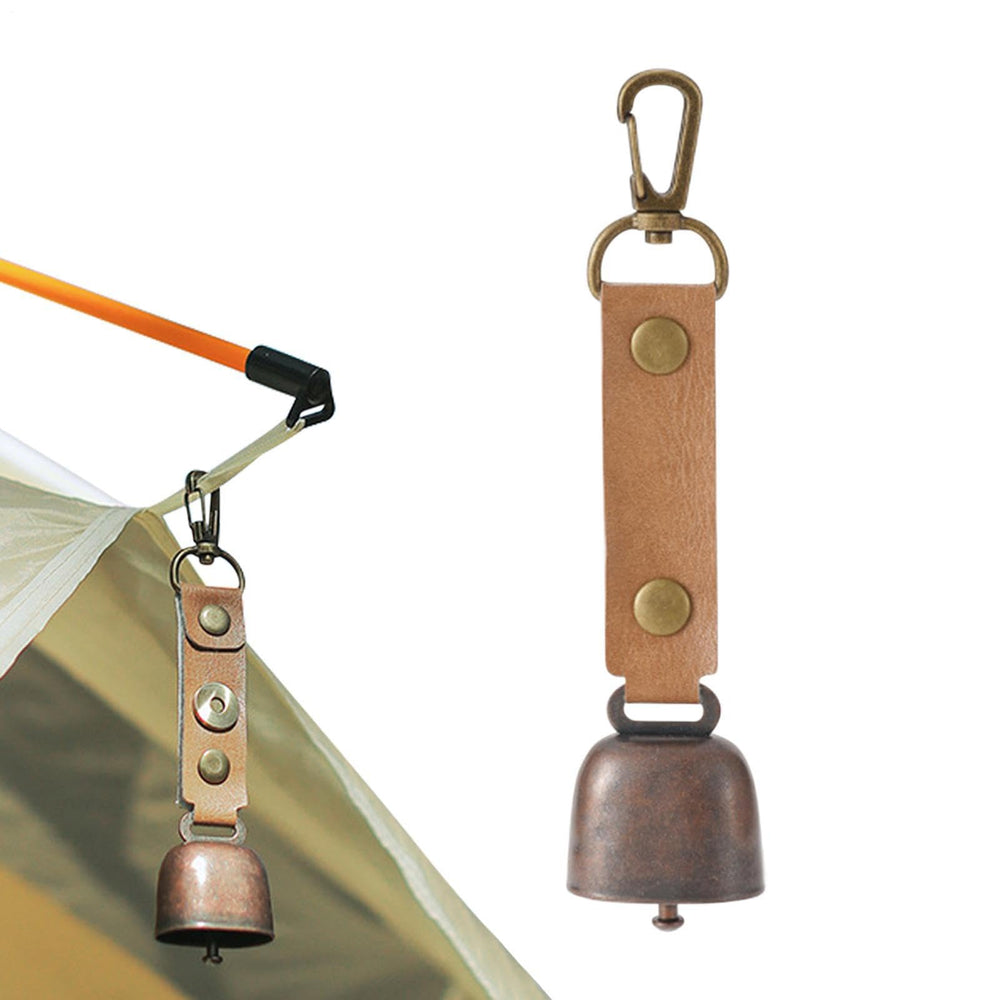 Bear Bell durable PU leather strap resists wear on trails.