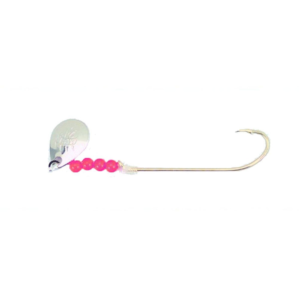 Bear Paw Flicker nickel long gold size 6 hook with fluorescent beads for enhanced action