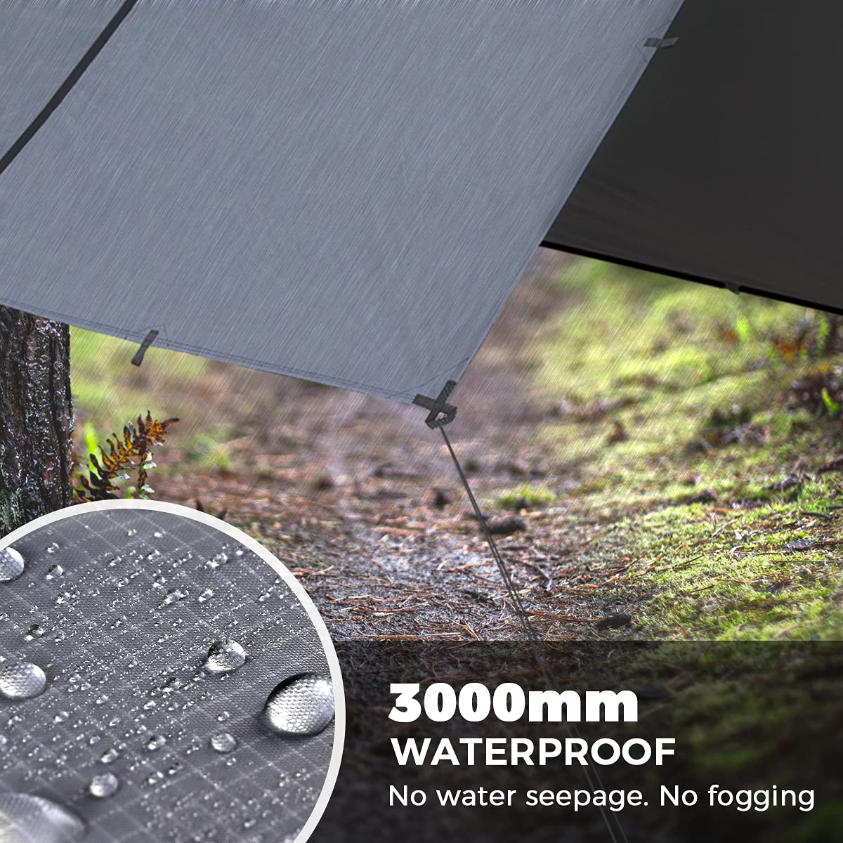 Bearhard tarp edge reinforced tabs illustrate durable construction and reliable anchoring in windy conditions.