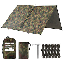 Bearhard tarp setup ease demonstrates quick shelter assembly for camping or hammock use