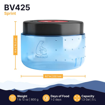 BearVault BV425 Sprint clear sides let you see contents at a glance.