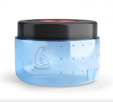 BearVault BV425 Sprint small opening demonstrates quick access on the trail for meals.