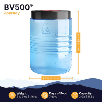 BearVault BV500 Journey transparent sides reveal easy meal visibility and access