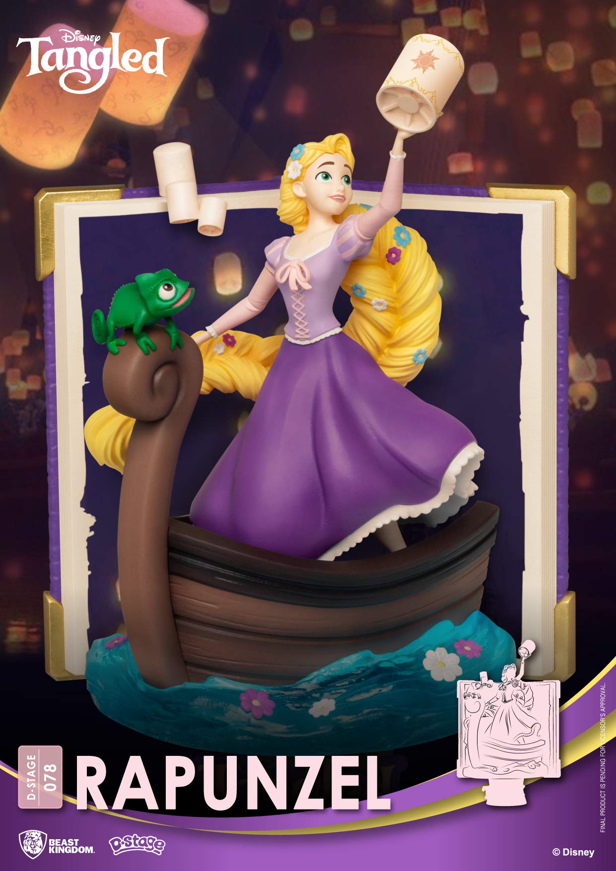 Sturdy base of Beast Kingdom Rapunzel DS-078 D-Stage supports safe display.
