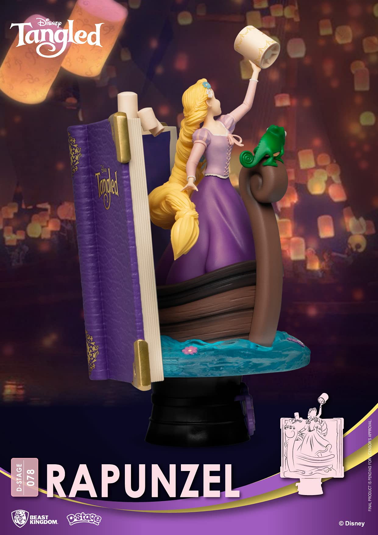 Front view of Beast Kingdom Rapunzel DS-078 D-Stage statue emphasizes pose.
