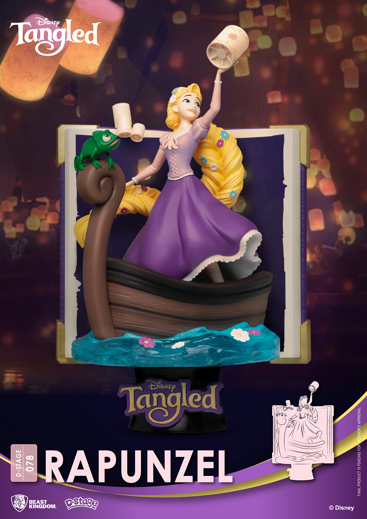 Rapunzel hair detail from Beast Kingdom DS-078 D-Stage statue shows flowing strands.