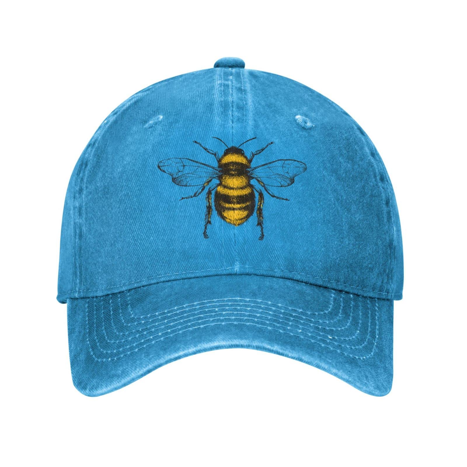 Beats All Funny Bees cap in blue, front view for sunny casual days