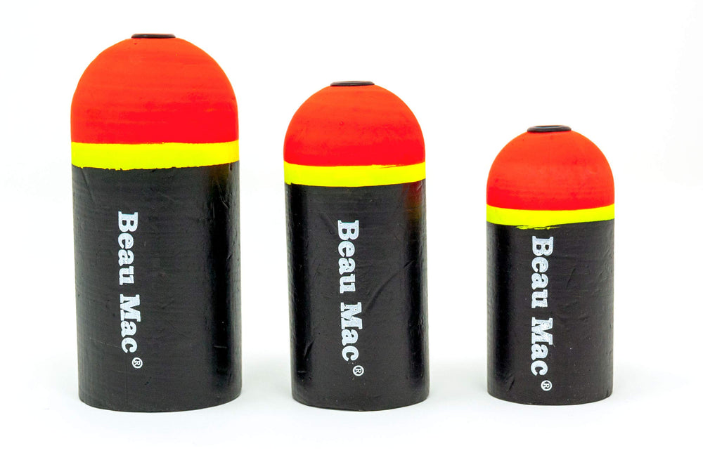 Beau Mac Bobber Doggin' Float with concave bottom stays steady in current, reducing snag risk.
