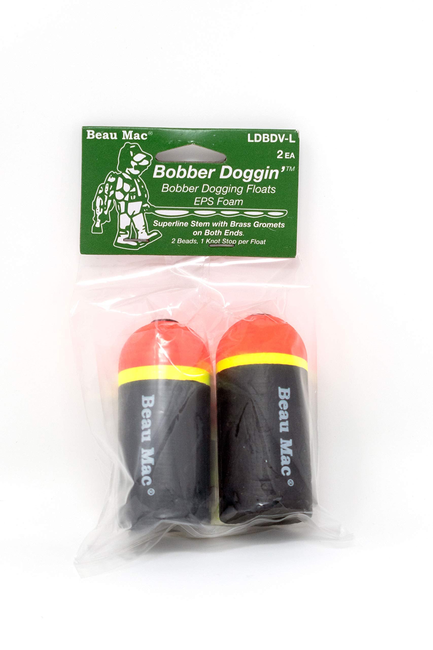 Beau Mac Bobber Doggin' Float Foam flame top boosts strike visibility on water.