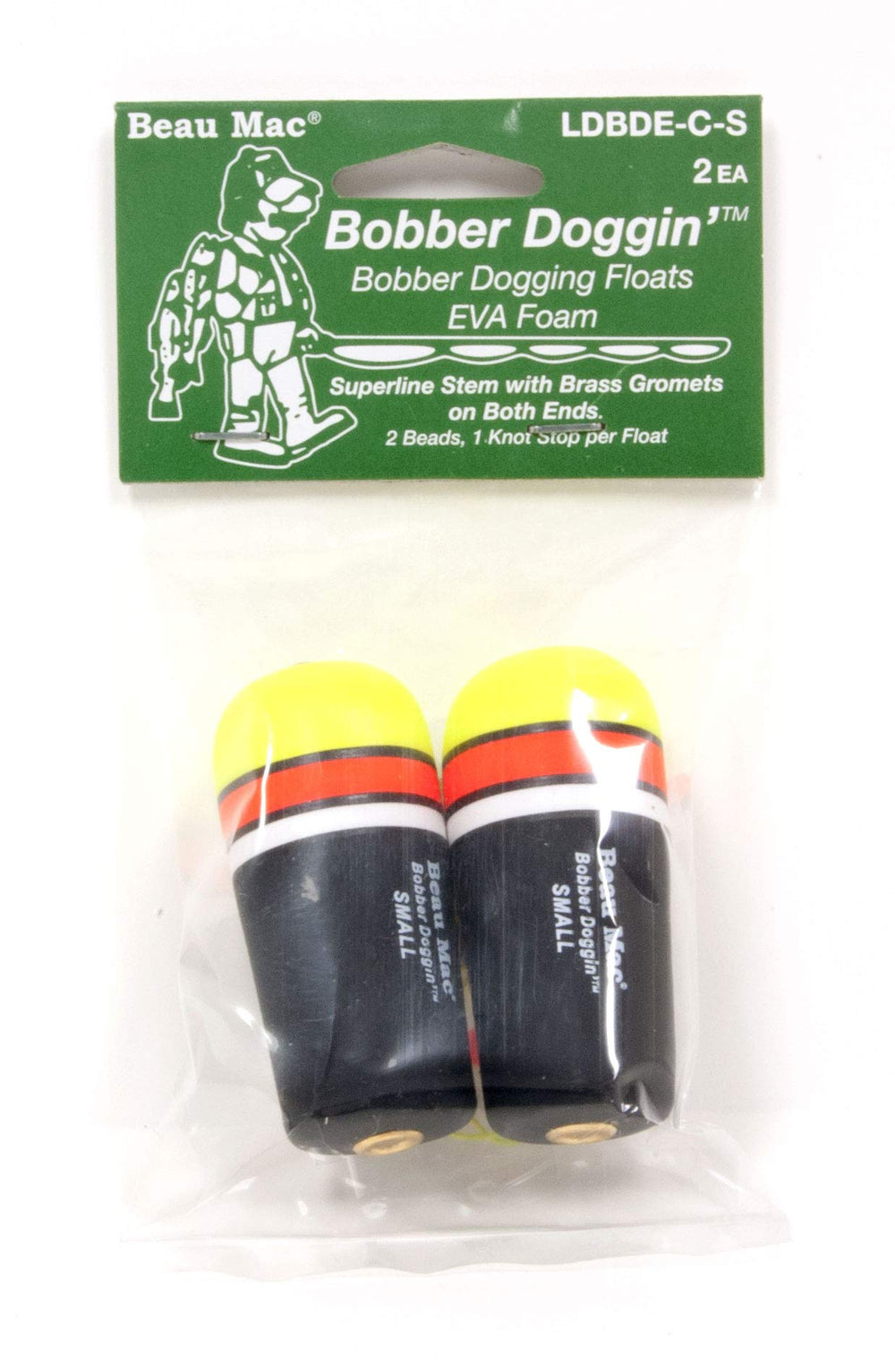Beau Mac BobberDoggin EVA float small size with high-visibility tops for snag-free casting