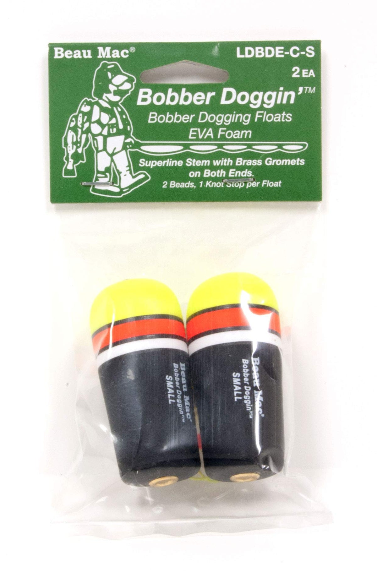 Beau Mac BobberDoggin EVA float small size with high-visibility tops for snag-free casting