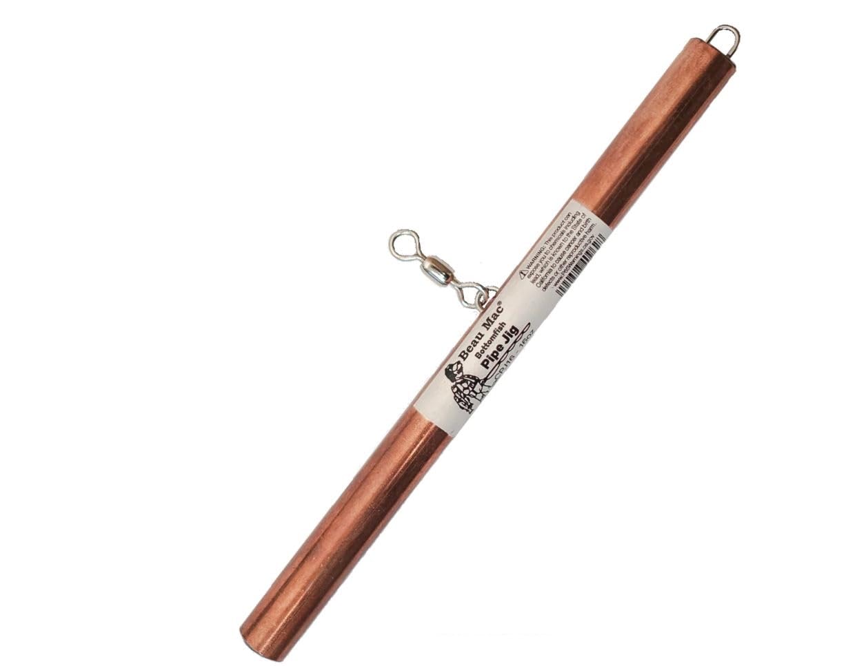 Beau Mac Copper Pipe Jig 32oz ready for vertical jigging to target big bottom fish.