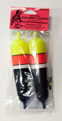 Beau Mac EVA inline slip float with chartreuse top for easy bite visibility and depth control
