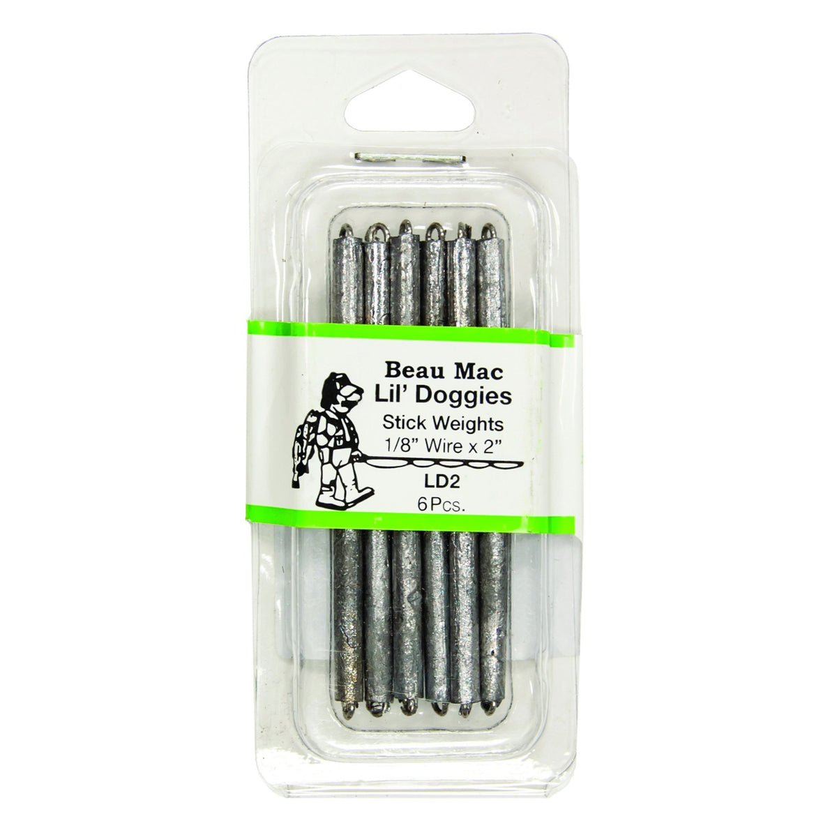 Beau Mac Lil' Doggies Stick Weights aid controlled depth for river and lake trolling.