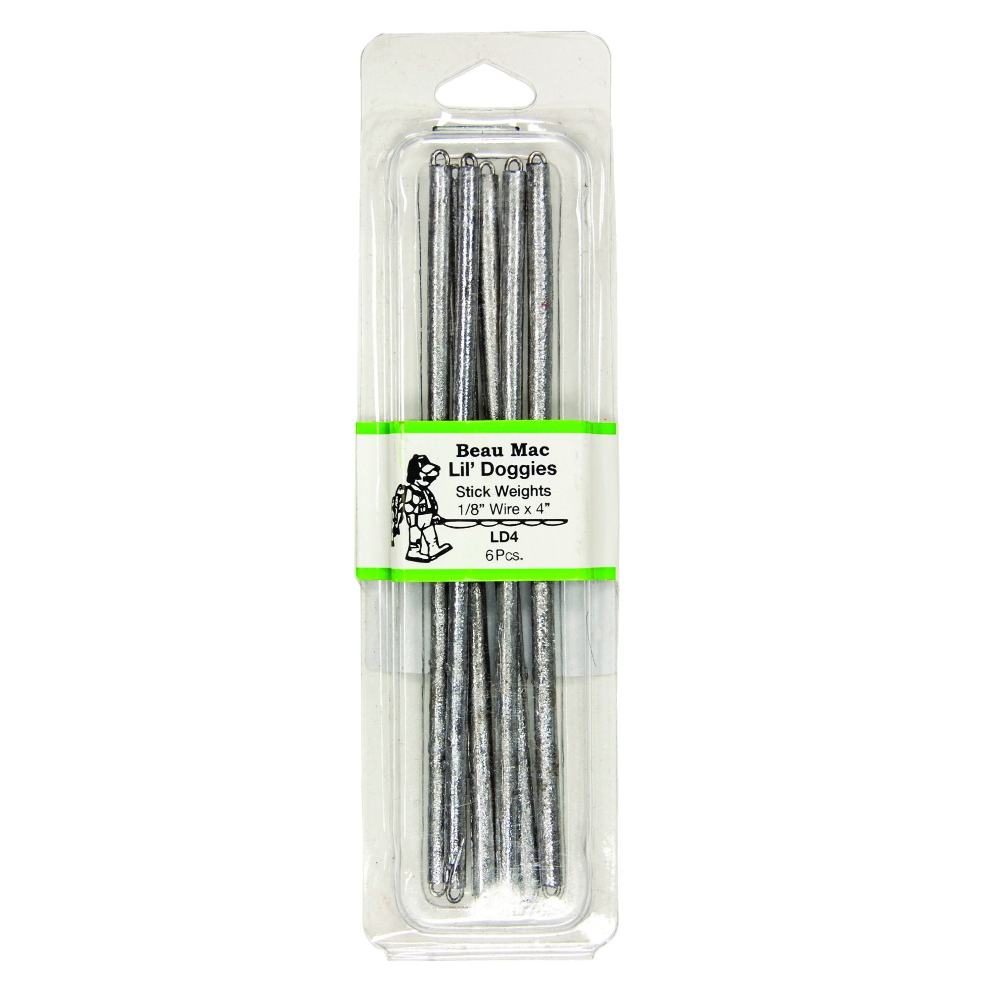 Beau Mac Lil' Doggies Stick Weights provide float-depth control for river or lake trolling.