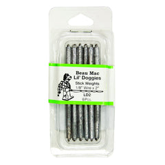 Beau Mac Lil' Doggies Stick Weights aid controlled depth for river and lake trolling.