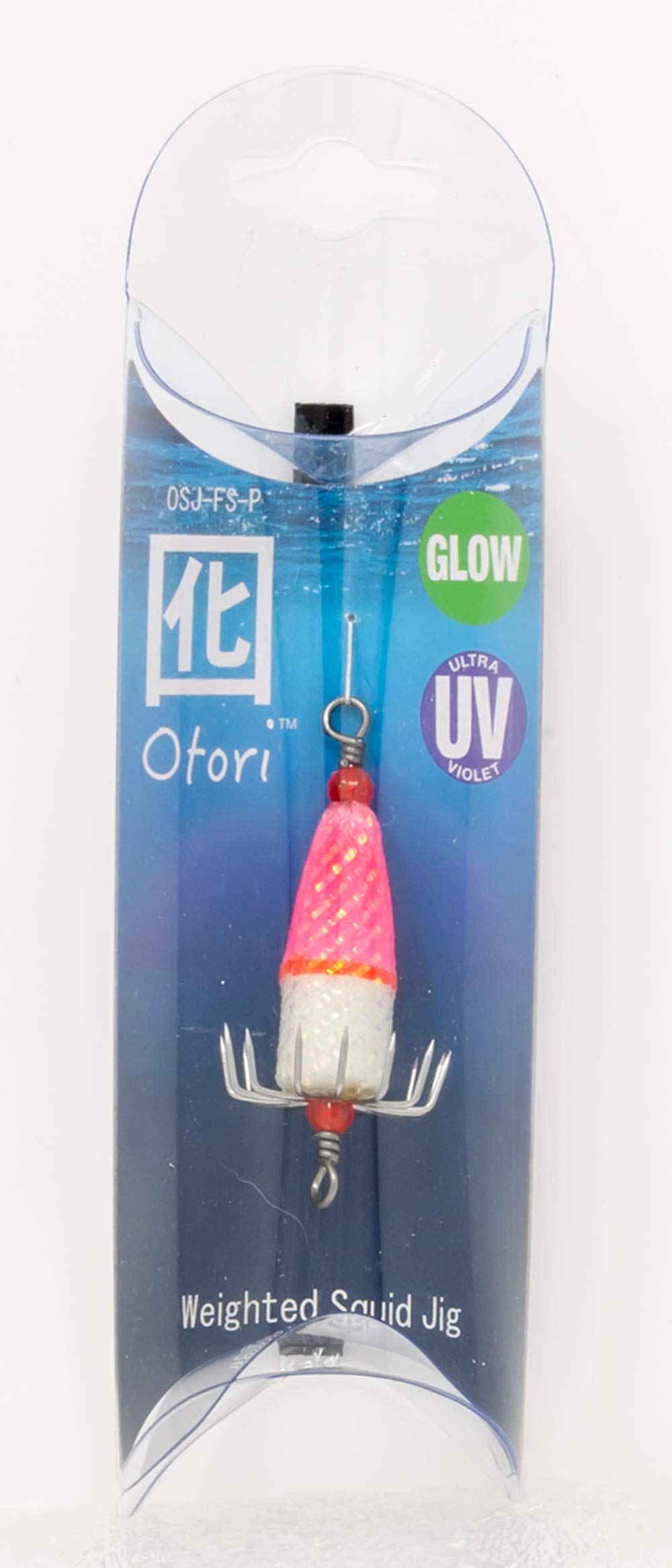 Beau Mac Otori Deluxe Squid Jig Pink Glow Small for dock-side squid fishing at dusk