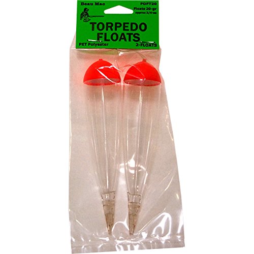 Beau Mac PET clear torpedo float 7g for stealthy presentations in clear water.