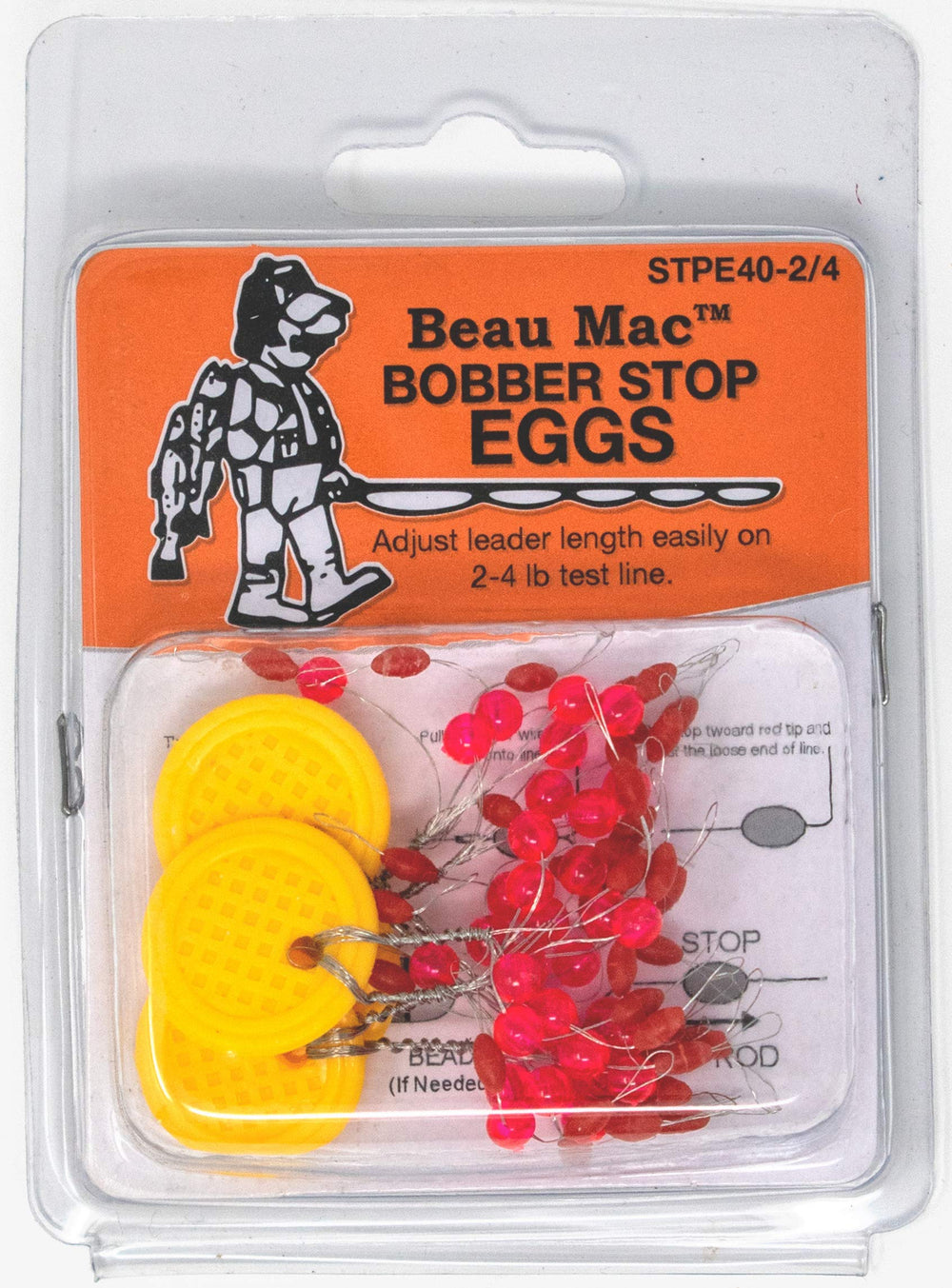 Beau Mac rubber egg stops 40-pack for precise depth control on monofilament.
