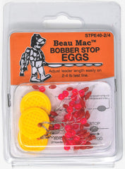 Beau Mac rubber egg stops 40-pack for precise depth control on monofilament.