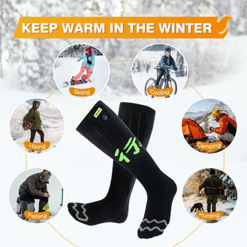 BEAUZMO heated socks offer six heat levels for customizable warmth
