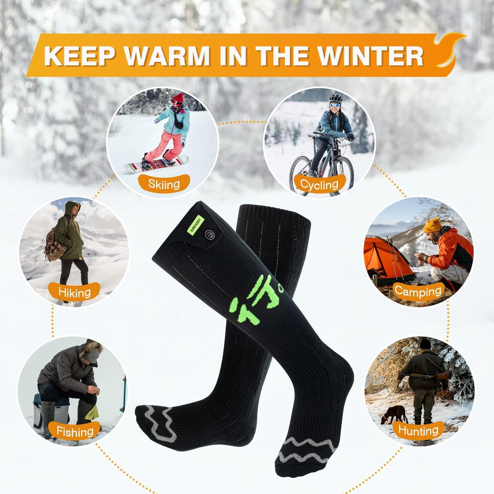BEAUZMO heated socks offer six heat levels for customizable warmth